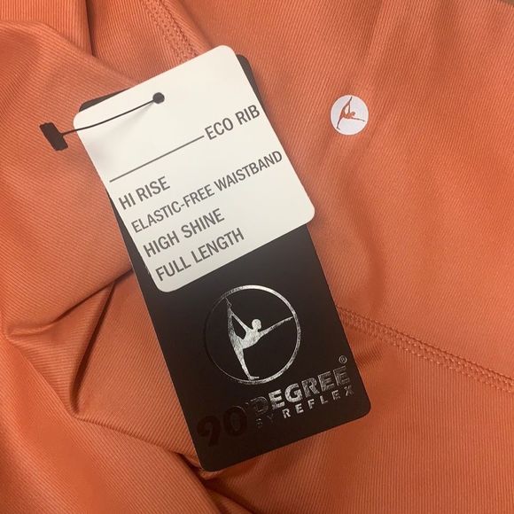 90 DEGREE BY REFLEX Pink Amethyst Shiny Rib High Rise Leggings XS S M New - Picture 6 of 8